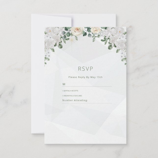 A Floral Affair Wedding RSVP Card (Front)