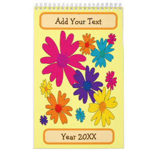 A floral bed of daisy flowers calendar