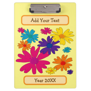 A floral bed of daisy flowers  clipboard