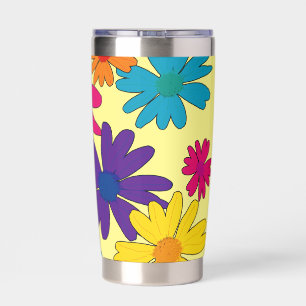 A floral bed of daisy flowers insulated tumbler