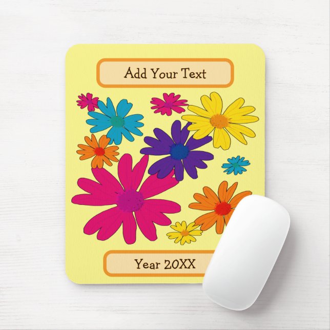 A floral bed of daisy flowers  mouse mat (With Mouse)