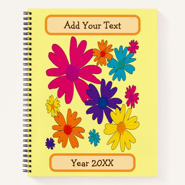 A floral bed of daisy flowers  notebook (Front)