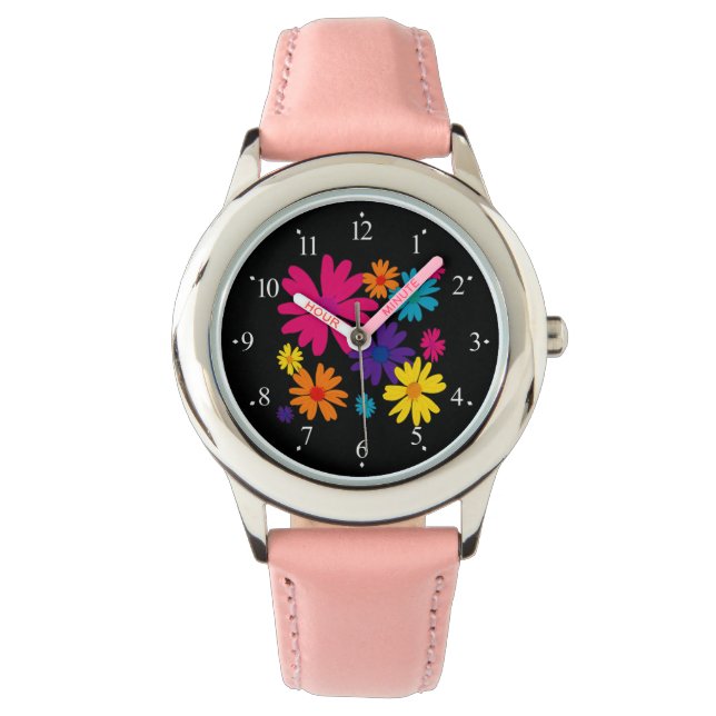 A floral bed of daisy flowers  watch (Front)