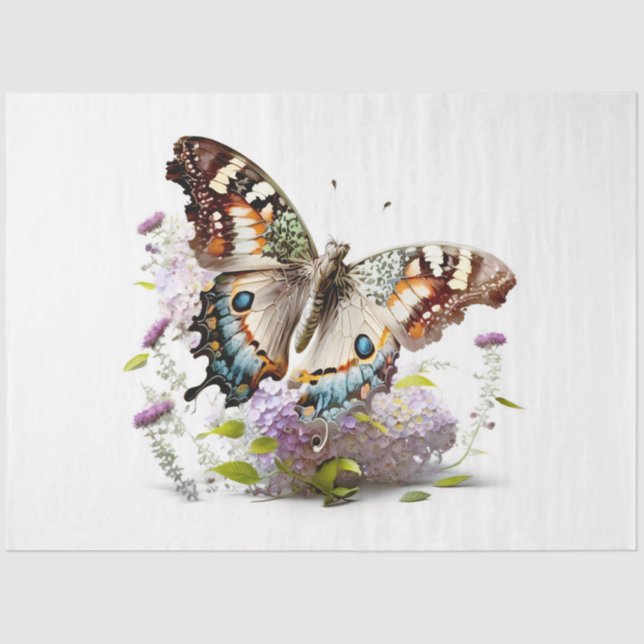 A Floral Butterfly Series Design 2 Tissue Paper (Front)