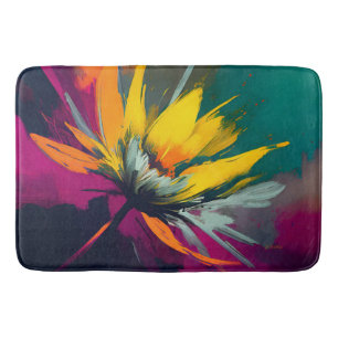 A Floral Odyssey – Expressive Bloom In Motion Bath Mat