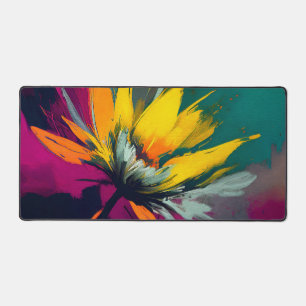 A Floral Odyssey – Expressive Bloom In Motion Desk Mat