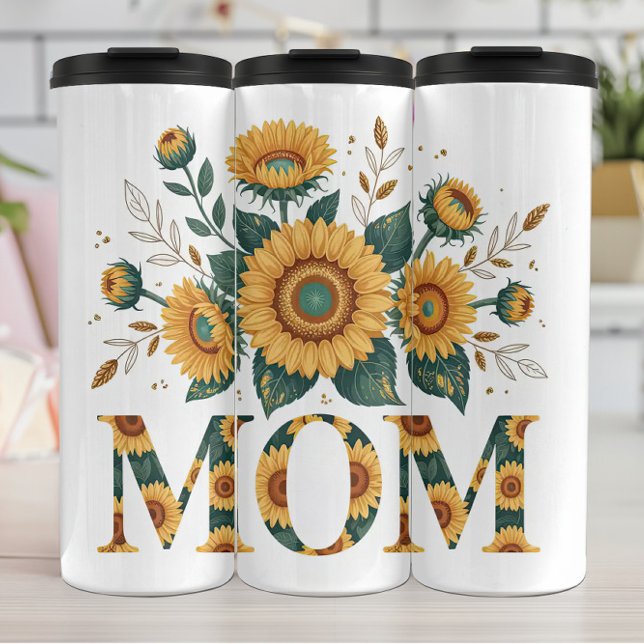 A Floral Sunflower Mum Greeting Thermal Tumbler (Creator Uploaded)
