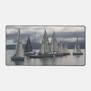 A Flotilla of Yachts on a Desk Mat