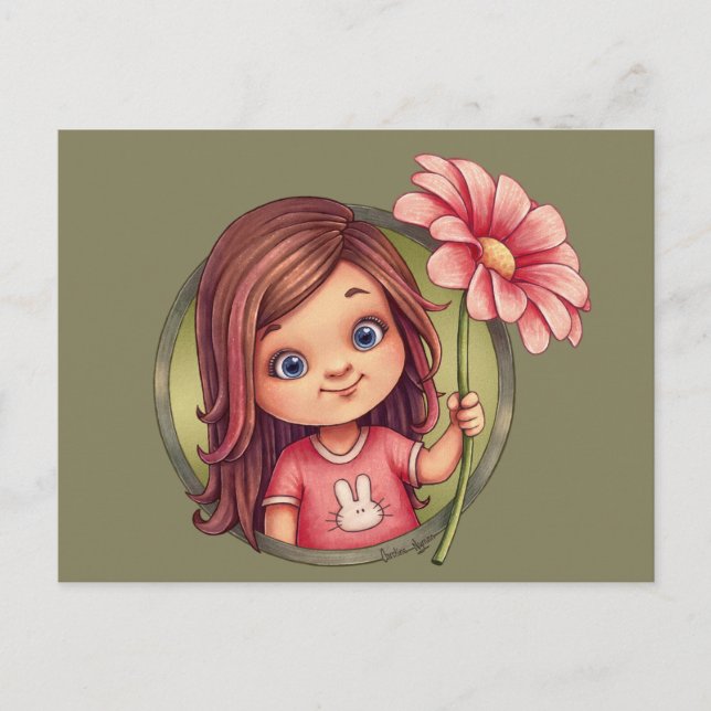 A flower for you postcard (Front)