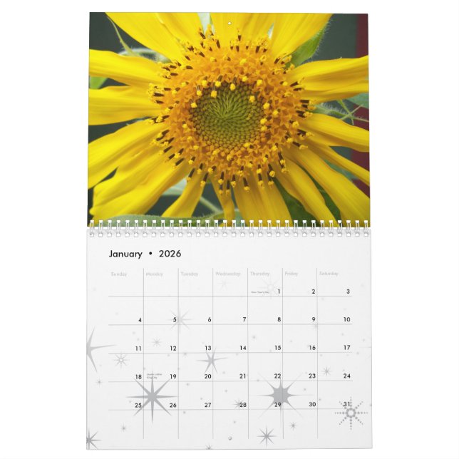 A Flower Pictorial Calendar (Jan 2026)