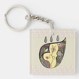 A Flower Within Acrylic Keychain