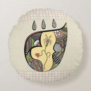 A Flower Within Round Pillow