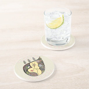 A Flower Within Sandstone Coaster