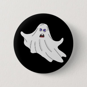 A Fluffy Ghost Flying 6 Cm Round Badge