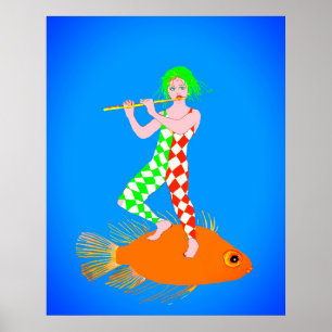 A flute player poster
