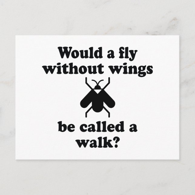 A Fly Without Wings Postcard (Front)