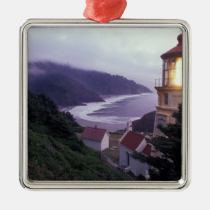 A foggy day on the Oregon coast at the Heceta Metal Tree Decoration