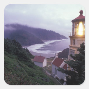 A foggy day on the Oregon coast at the Heceta Square Sticker