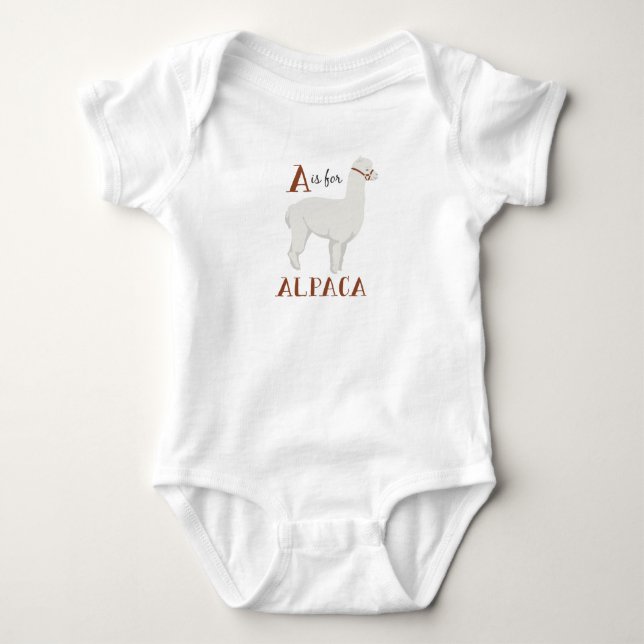 A For Alpaca Baby Bodysuit (Front)