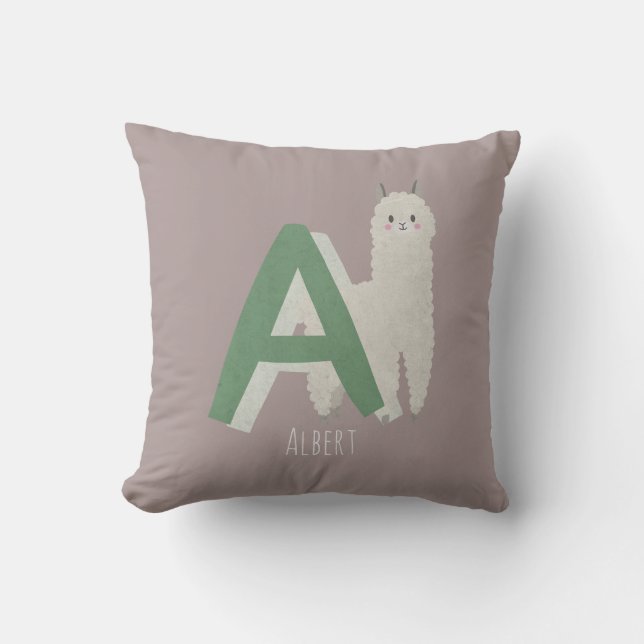A for Alpaca Cushion (Front)