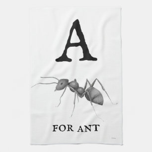 "A" for Ant  Tea Towel