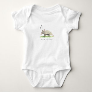 A for Armadillo Baby Bodysuit