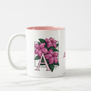 A for Azalea Flower Monogram and Name Mug