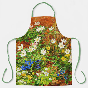 A Forest Floor with Anemones and Violets Apron