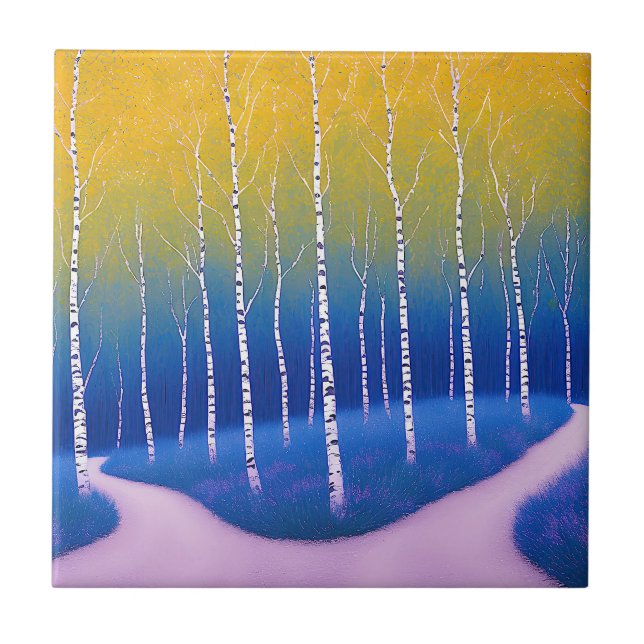 A Fork in Time – A Woodland Landscape Tile (Front)