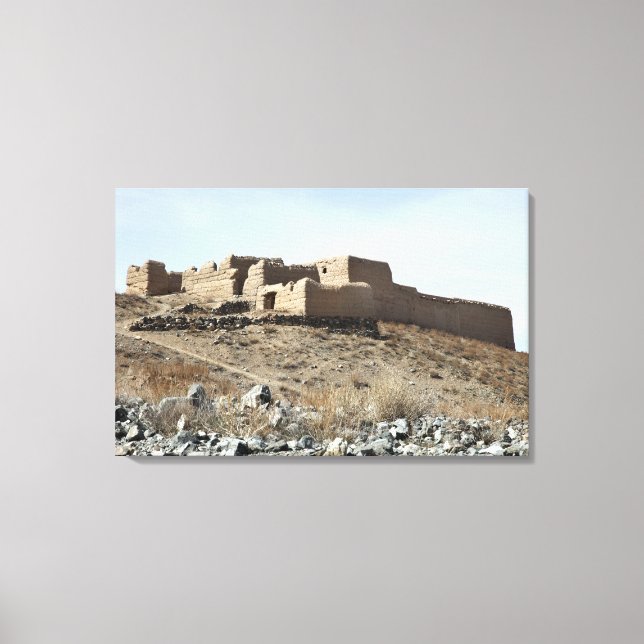 A fortified compound in the village of Akbar Kh Canvas Print (Front)