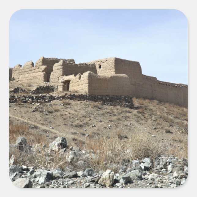 A fortified compound in the village of Akbar Kh Square Sticker (Front)