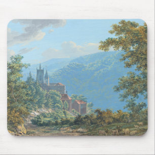 A Fortress in a Mountain Landscape at Sunrise Mouse Mat