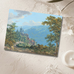 A Fortress in a Mountain Landscape at Sunrise Postcard