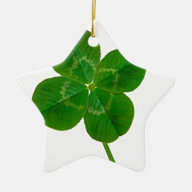 A Four Leaf Clover Ceramic Tree Decoration (Front)