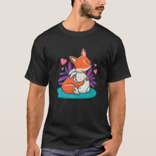 A Fox And A Bunny Hugging Eachother Fox Bunny Hug T-Shirt