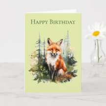 A Fox in a Forest Birthday Card #1
