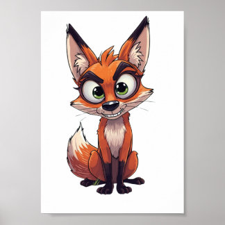 A fox with an interested look poster