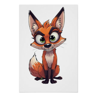 A fox with an interested look poster
