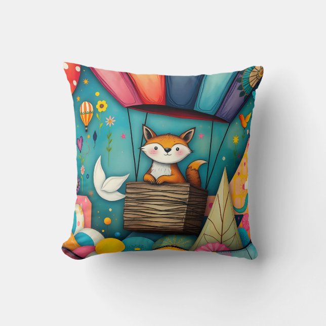 A Fox's Flying Fantasy Cushion (Front)