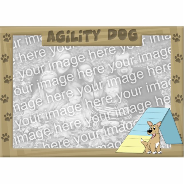 A-Frame Agility Dog Photo Frame Photo Sculpture Magnet (Front)