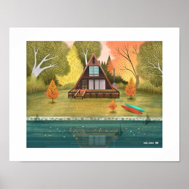 A-Frame Cabin House Art Print (Front)