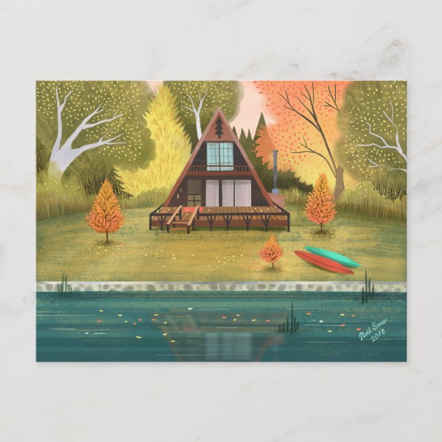 A-Frame Cabin House  Postcard (Front)