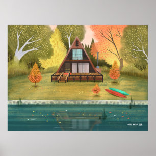 A-Frame Cabin House Poster