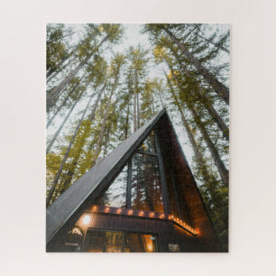 A-FRAME CABIN IN WOODS JIGSAW PUZZLE