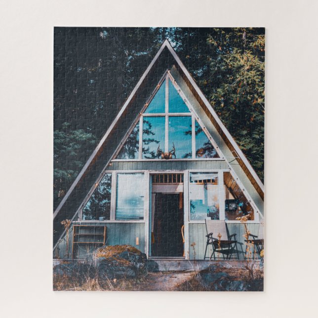 A-FRAME RUSTIC CABIN JIGSAW PUZZLE (Vertical)