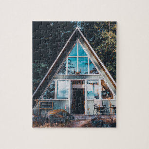 A-FRAME RUSTIC CABIN JIGSAW PUZZLE