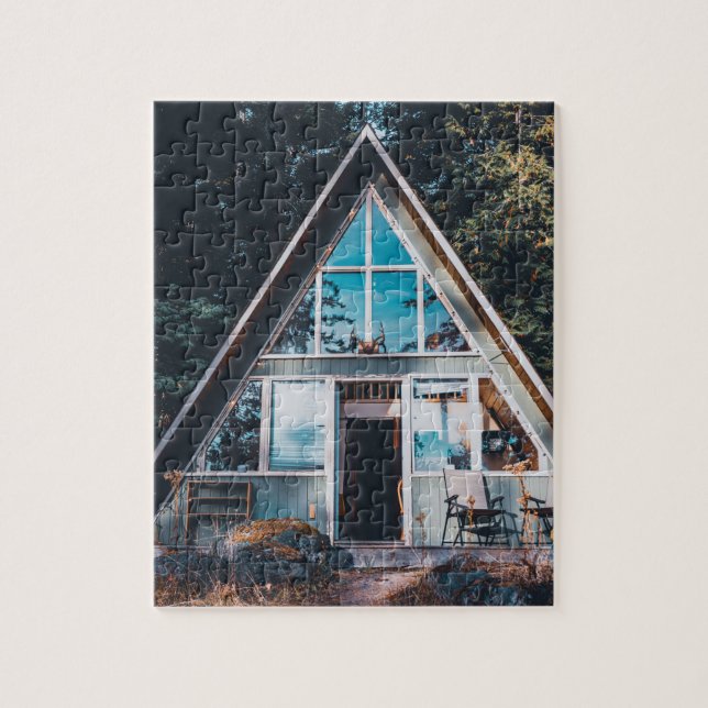 A-FRAME RUSTIC CABIN JIGSAW PUZZLE (Vertical)