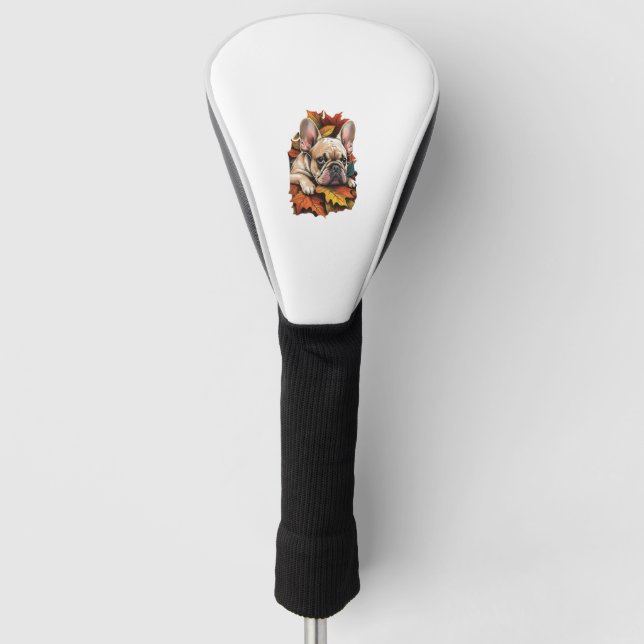 A French Bulldog's Autumn Adventure Golf Head Cover (Front)