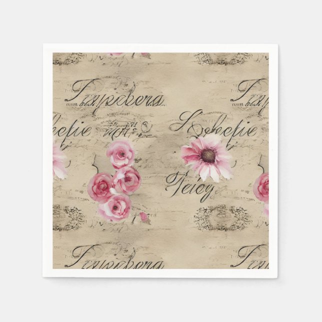 A French Ephemera Design Series 20 Napkin (Front)