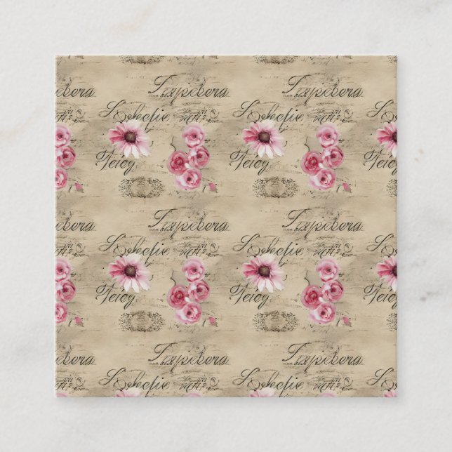 A French Ephemera Design Series 20 Square Business Card (Front)